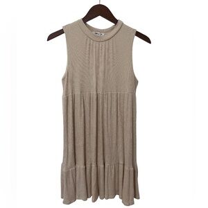 Sadie & Sage Beige Sleeveless Tiered Casual Comfy Beach Dress